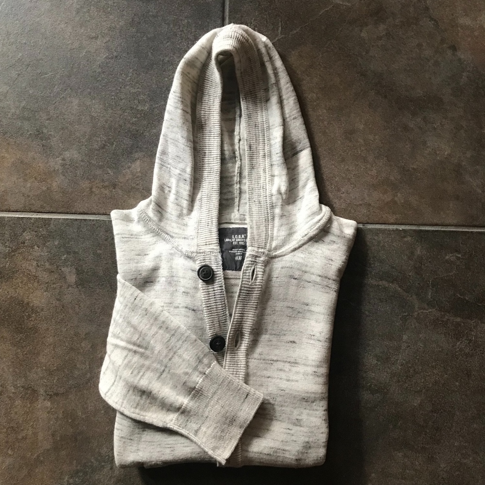 L.O.G.G. Hooded Sweater Knit Cardigan, M